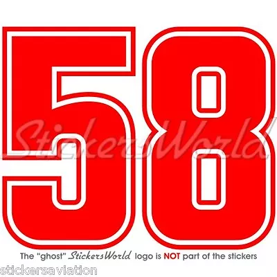 MARCO SIMONCELLI 58 Moto GP Racing Sticker Aufkleber 50mm WAHL AUS 22 FARBEN • $2.30