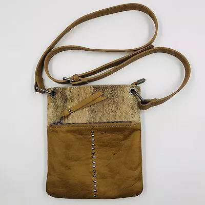 MONTANA WEST Genuine Leather Hair On Hide Purse Western Cowgirl Crossbody Bag • $29.95