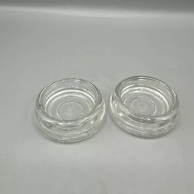 Vintage Clear Glass Furniture Coasters Floor Protector Anchor Hocking 2.5  Set/2 • $9.99