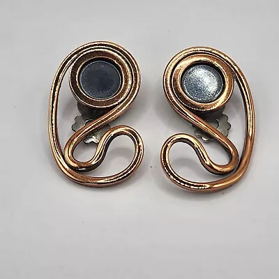 Vintage Renoir Copper Earrings Signed Clip On  • $18.99