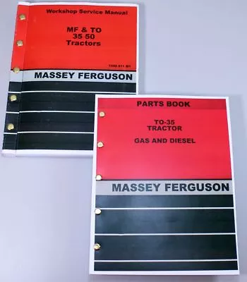 Lot Massey Ferguson To-35 Tractor Parts Book Service Repair Shop Manual Workshop • $59.97