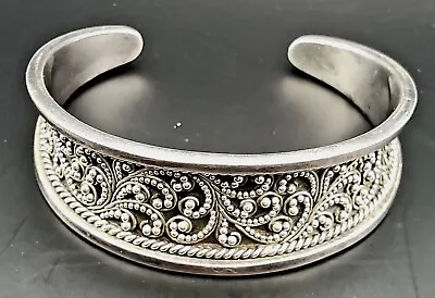 $175 • Buy Sterling Silver 925 Unsigned LOIS HILL Style Cuff Bracelet 42 Grams W Scrollwork