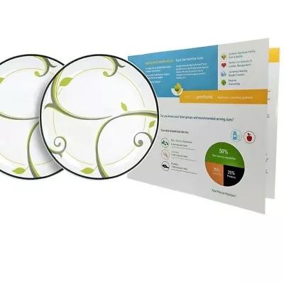 Portion Control Plate 9-In Porcelain Plates For Healthy Eating Weight Loss 2Pack • $19.49