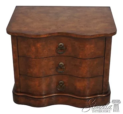 63078EC: MASTERCRAFT 3 Drawer Burl Walnut Nightstand	 • $695