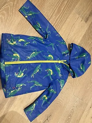 £2 • Buy Joules Fleece Lined Dinosaur Print Raincoat, Age 4 Years