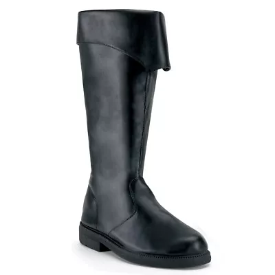 CAPTAIN-105 Men's Black Knee Length Medieval Renaissance Pirate Costume Boots • $76.46