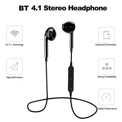 £3.58 • Buy Bluetooth Wireless Ear Phones  Music Headset Built-in Microphone Volume Control