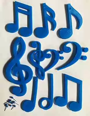 Music Notes & Treble Bass Clef Heart Wall Set Of 9 Music Decor - 3D Prints • $15.99