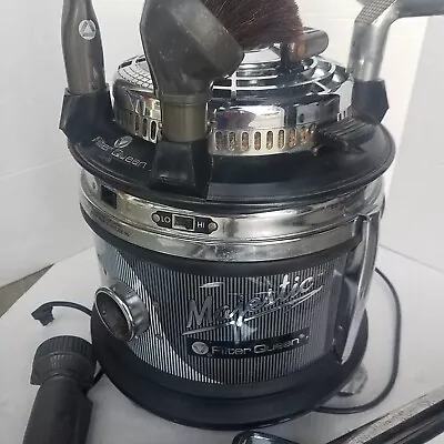 VTG FILTER QUEEN MAJESTIC VACUUM W/ ATTACHMENTS & Filters TESTED WORKS Chrome • $299.99