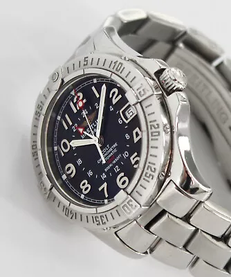 BREITLING Mens Watch A32350 COLT GMT Automatic 500m 41mm Black Dial • $2000