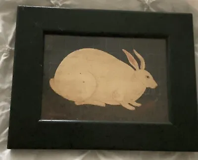 Warren Kimble White Rabbit Folk Art Framed Print Farm Bunny Country Primitive  • $38.50