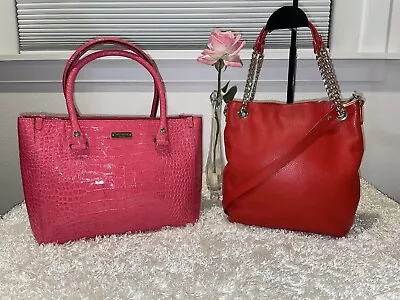 Lot Of Kate Spade & Michael Kors Purses Leather Rose And Pink Colors Handbags • $99