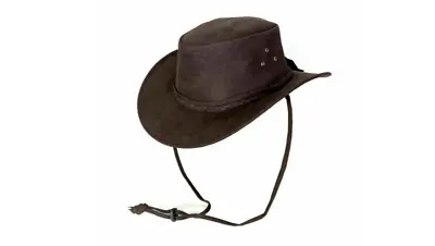 Australian Western Genuine Amara Leather Foldable Crushable Cowboy Outback Hats • £14.95