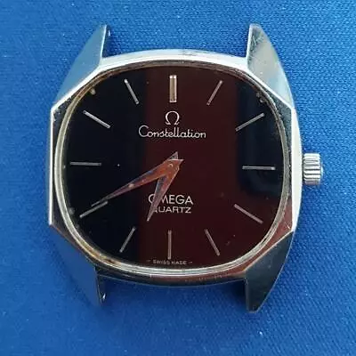 Omega Constellation Vintage Cal.1330 Black Slv Quartz Mens Watch Auth Works • $709.89