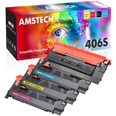 4x Toner Cartridge Fits For Samsung CLT-K406S Xpress C460W CLP-360 366W 365 368 • £36.09