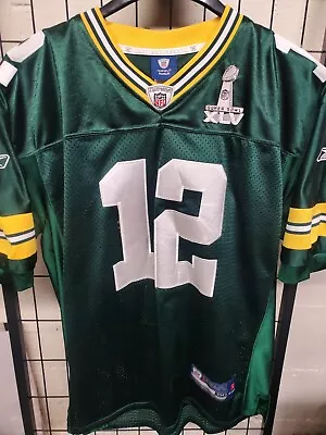 Vtg AARON RODGERS #12 Green Bay Packers Reebok Jersey Sz 50 Super Bowl XLV Sewn • $0.50