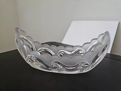 EAPG Fostoria #183 Victoria Boat Canoe Bowl Relish *Crystal Swirls On Frosted* • $19.99