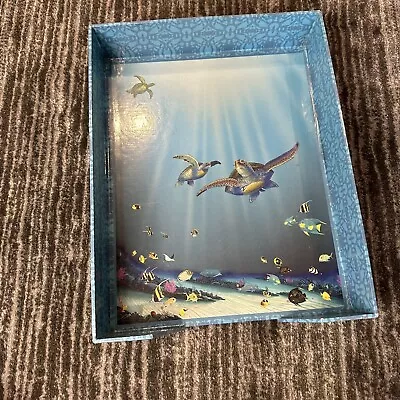 Vintage Paper Tray Sea Turtle Fish Desk In Out Box Teacher Organize Ocean • $5.99