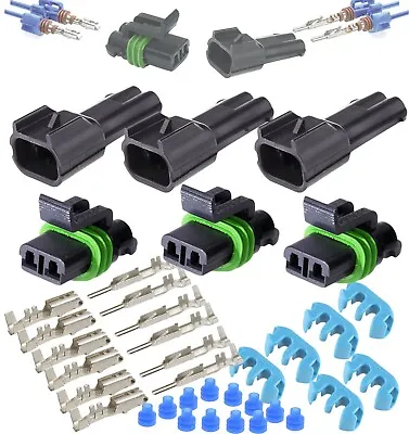 Delphi Metri-Pack 280 Series 2-Way Connector W/10-12 AWG Sealed Waterproof 3 Set • $19.99