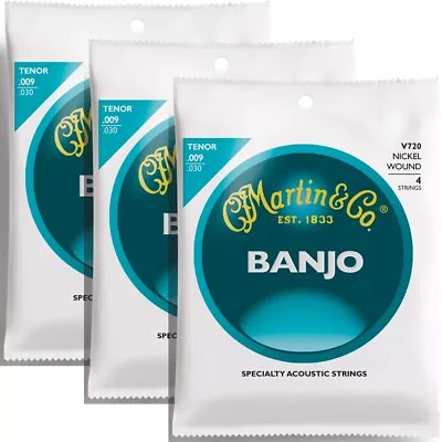 3 Sets Martin V720 Vega Banjo Strings 4-String Tenor 9-30 3-Pack • $14.49