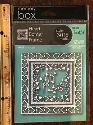 $16 • Buy Memory Box Heart Border Frame Style 94118 Metal Die NEW