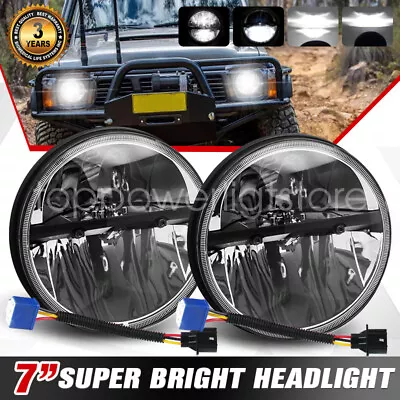 Pair 7inch LED Headlights High/Low Beam For Nissan Patrol MQ GQ Y60 Ford Toyota • $139.99