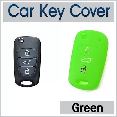 Fits HYUNDAI I10 I20 I30 IX35 Elantra Accent CAR KEY COVER SILICONE CASE - Green • $15