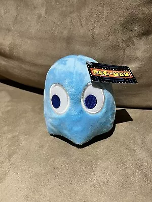 PAC MAN Blue Ghost Inky  4.5  Pacman Plush Stuffed Animal Toy Bandai NAMCO GUC • $9.99