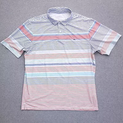 Vineyard Vines Performance Polo Shirt Large Golf Stretch Striped Mens • $19.99