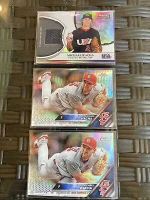 Red Sox Michael Wacha Lot Of 3. Sterling Game Used Jersey And 2 Refractors PWE • $4.99