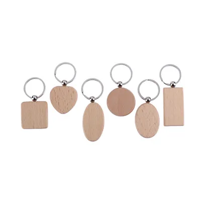 Keyfob Keychain Wood Blank Tag Hanging Pendant Bag Gadget Deco@~@ • £3.13