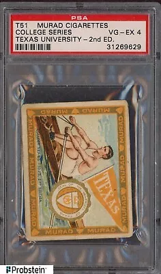 T51 Murad Cigarettes College Series 2nd Edition Texas University PSA 4 VG-EX • $4.25