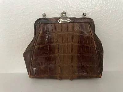 Vintage Alligator Leather Purse Handbag Coin Pouch • $52