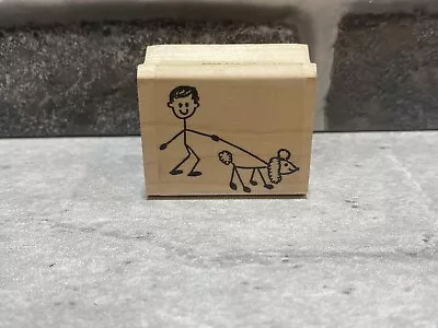 AIP VIP Rubber Stamp Boy With Dog D-2105 • $9