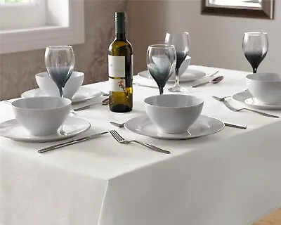 Plain Polyester Linen Look Tablecloth Rectangular 150cm X 230cm. Brand New. • £11.50