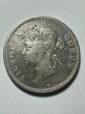 Straits Settlements 50 Cents 1900H Keydate Silver Coin Xf Queen Victoria • $280