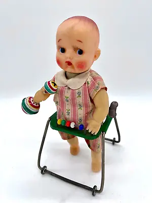 Vintage Baby Doll W/ Walker And Beads Ca. 1940s - Moves And Shakes! • $188.94