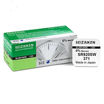 Seiko Seizaiken 371 SR920SW SR69 AG6 1.55V Silver Oxide Watch Battery Long Exp. • £2.03