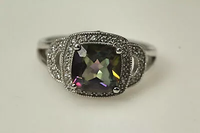 925 Sterling Silver Size 9.25 Mystic Topaz Ring 4.8 Grams (RIN8290) • $35.10