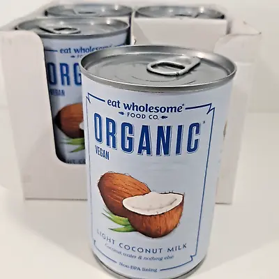 Eat Wholesome Organic Light Coconut Milk No Guar Gum 400ml X4 Cans NOTE BB 04/23 • £6.45