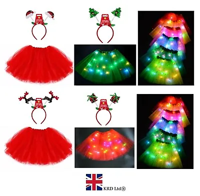 CHRISTMAS TUTU COSTUME Kids Adults Fancy Skirt Dress Santa`s Helper Party NEW UK • £10.88