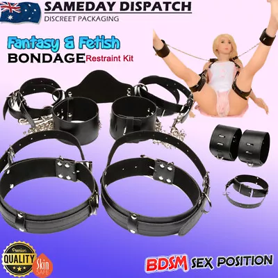BDSM Leg Open Spreader Fetish Restraint Strap Sex Position Bondage Kit Sex Toy • $39.95