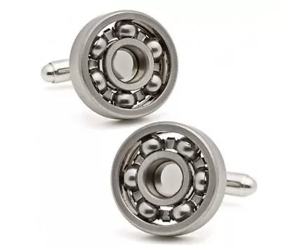 Ball Bearing Cuff Links Functional Rotatable Diversity Of Mechanic Vintage Metal • $7.96