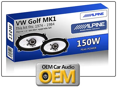 VW Golf MK1 Cabriolet Front Door Speakers Alpine 4x6 Car Speaker Kit 150W Max • $65.89