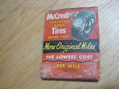 Vintage McCreary Tires Bonded 97 Gas & Oil Bay City Michigan Used Matchcover • $7.99