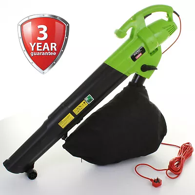 3000W Leaf Blower Electric Garden Vacuum Hoover Van Mulcher Shredder 3 In 1 Bag • £9.99