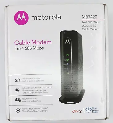 Motorola Cable Modem 16x4 686 Mbps Model MB7420 Comcast Xfinity Cox • $30.36