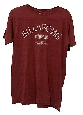 Billabong Sz M Maroon Streetwear Skateboard Short Sleeve Crew Neck T Shirt • $10