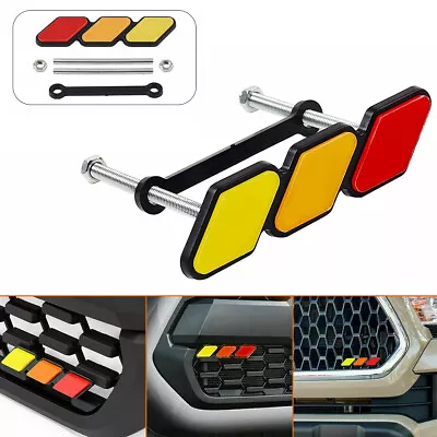 For Toyota Hilux Accessories Tri-color Yellow Front Grille Badge Emblem Decorate • $16.99