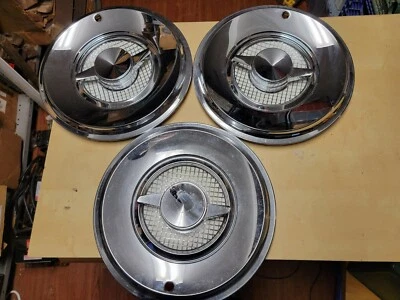 $349.95 • Buy (3) Vintage 1950s-1960s Custom Spinner Hubcaps Lead Sled Kustom Hot Rod 15-inch